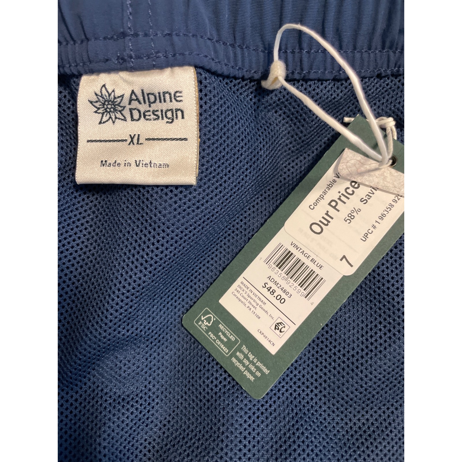 Alpine Design Womens 5" Pull-On Shorts Vintage Blue Relaxed Fit Xl Adm24803 — image 5 of 7